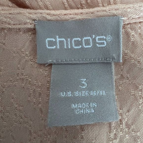 Chico's Peachy Top with Statement Flutter Sleeves Size Large (Chico's 3) Size 16 - Picture 4 of 7